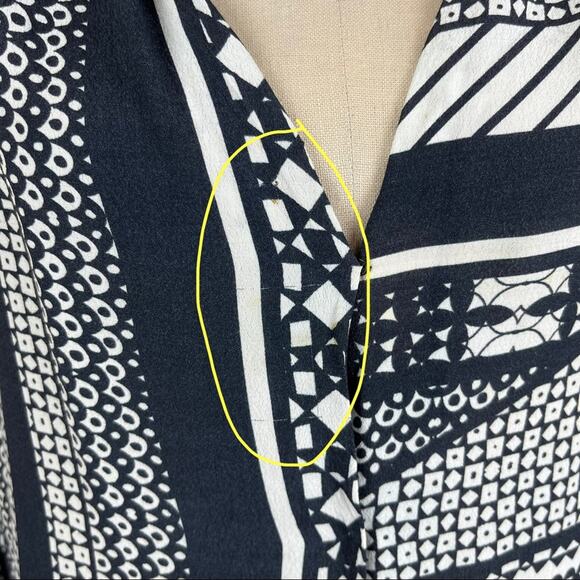 Twist & Tango Patch-work Button Front Blouse Medium - Picture 4 of 11